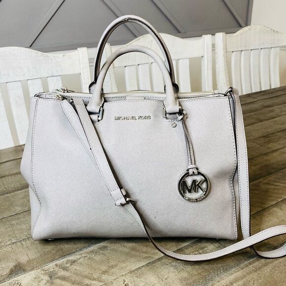 Michael Kors Sutton Satchel in Pearl Gray - Picture 1 of 10